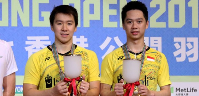 Kevin Sanjaya/Marcus Gideon won Hongkong Open Super Series 2017 ( photo : PBSI )