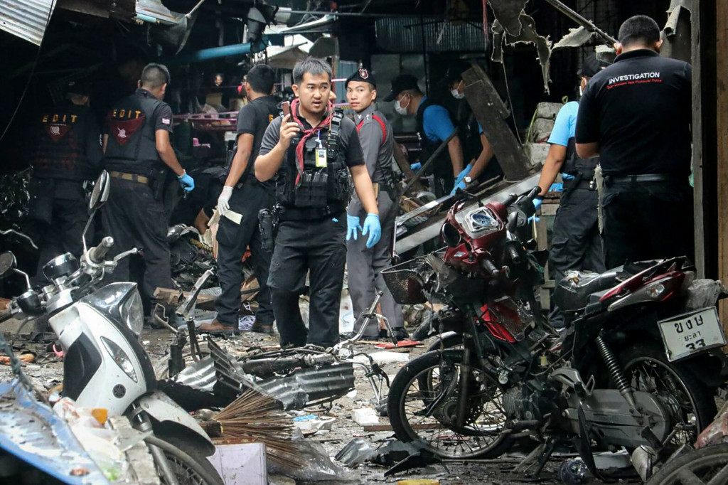 The motorcycle bomb killed three civilians at a market in Thailand (AFP PHOTO / STRINGER)