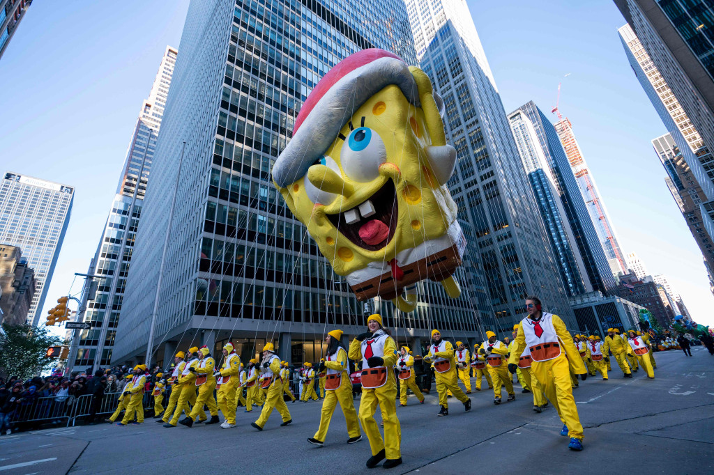 Big ballons during the 92nd annual Thanksgiving Day Parade on November 22, 2018 in New York City. (Kena Betancur/Getty Images/AFP)