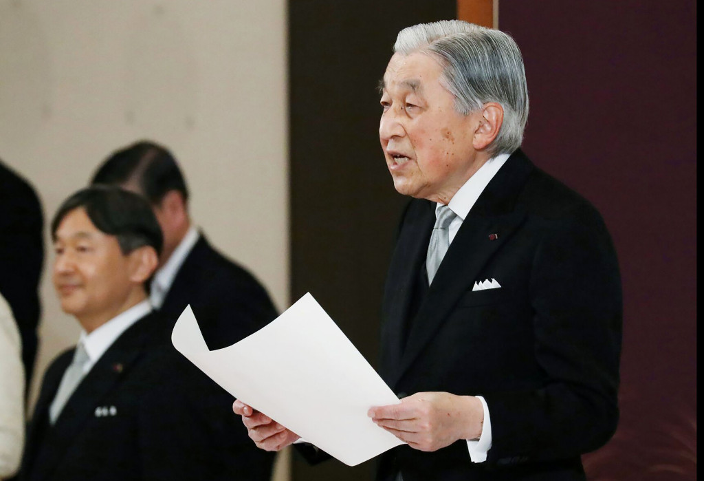Emperor Akihito is handing over the Chrysanthemum Throne to his eldest son, 59-year-old Crown Prince Naruhito (Photo by STR / Japan Pool / AFP) 