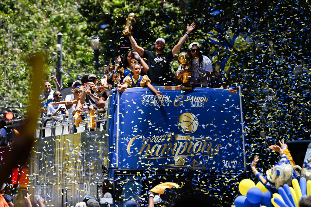 Warriors celebrate latest NBA title with parade.(Photo : AFP)