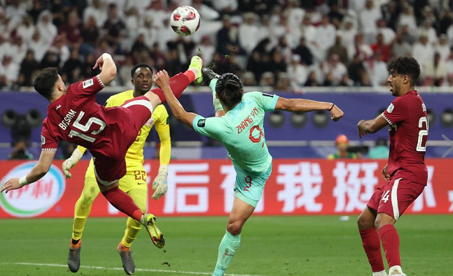 China vs Qatar. (photo : Xinhua)