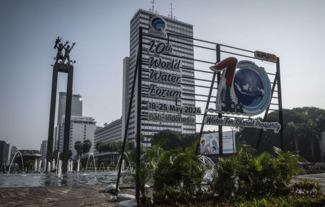 Logo of 10th World Water Forum. (photo : ANTARA)