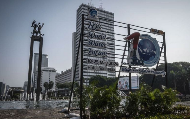 Logo of 10th World Water Forum. (photo : ANTARA)
