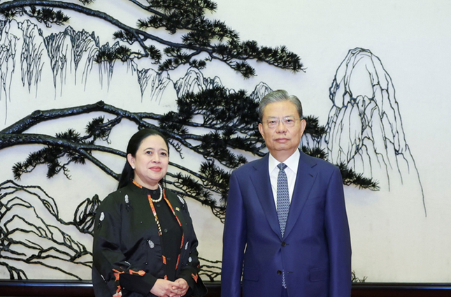  Zhao Leji, chairman of the National People s Congress Standing Committee, holds talks with Puan Maharani, speaker of Indonesia House of Representatives, in Beijing, China, May 28, 2024. (Photo : ANTARA/HO-Xinhua)