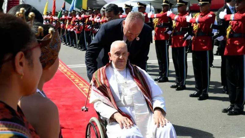 Pope Francis arrives in Timor Leste. (Getty Images)