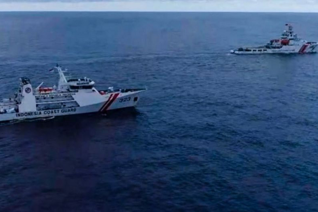 Indonesia expelled Chinese coast guard ship from the North Natuna Sea. Photo source : ANTARA