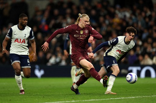 Tottenham Hotspur vs Manchester City. (Adrian Dennis/AFP)