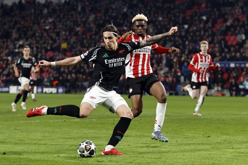 Arsenal vs PSV Eindhoven. Photo : AFP