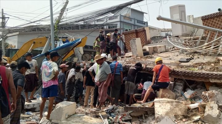 Earthquake hit Myanmar. Photo : Anadolu Agency