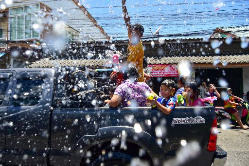  Songkran, or Thai New Year, in Thailand southern province of Narathiwat on April 13, 2025. Madaree THOLALA / AFP