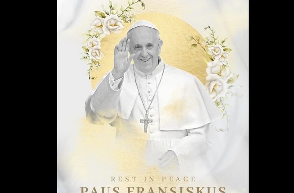   A screenshot of an Instagram post by Vice President Gibran Rakabuming Raka condoling the death of Pope Francis on April 21, 2025. (ANTARA)