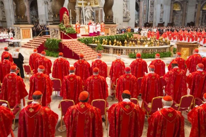 Cardinals gather in St Peter s Basilica, Vatican, March 12, 2013. (Michael Kappeler/EPA)