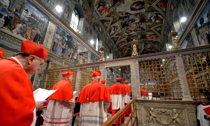 The conclave to elect Pope Francis successor will take place in the Sistine Chapel at the Vatican. (Osservatore Romano/EPA)