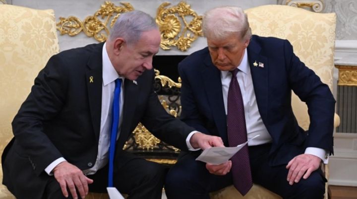 美国总统特朗普与以色列总理内塔尼亚胡。资料图片：阿纳多卢通讯社