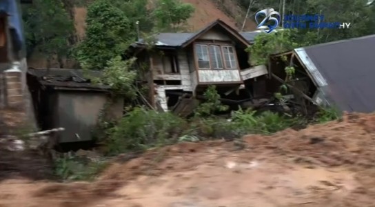 北苏门答腊洪灾。图片：美都电视台