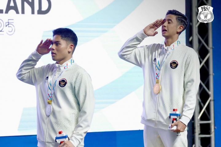 印尼羽毛球运动员斩获金银牌。图片：Instagram