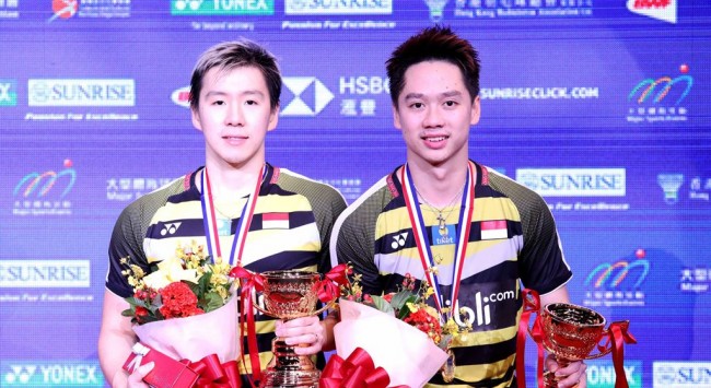 香港羽毛球公开赛  ：     吉迪恩/苏卡姆约夺冠军创纪录  