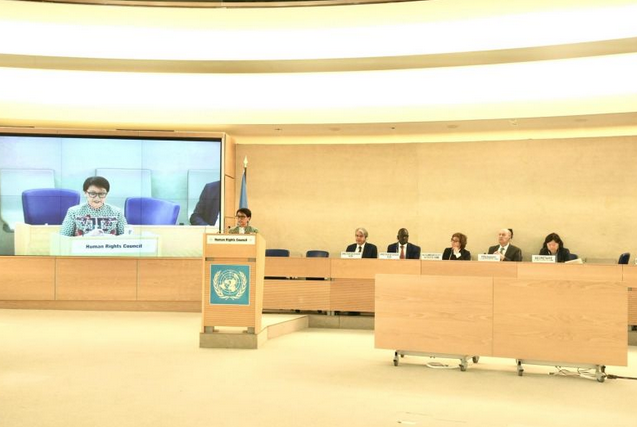 蕾特诺出席联合国人权理事会第55届会议高级别会议