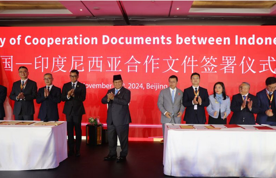 普拉博沃见证印尼-中国商业签署合作协议