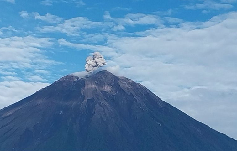塞梅鲁火山喷发后巴苏基河堆满冷岩浆