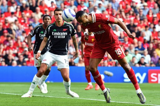 英超：阿森纳2-2逼平利物浦