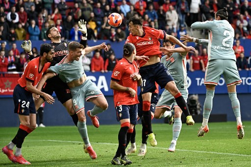 西甲：马竞0-2奥萨苏纳客场3轮不胜  