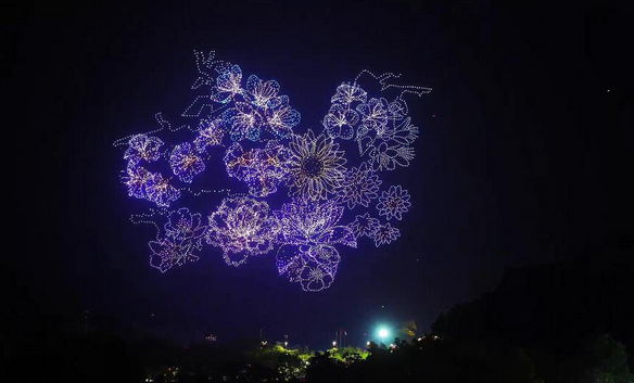 广东省河源万架无人机表演，刷新尼斯世界纪录