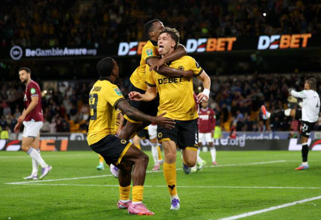 英联赛杯：狼队3-2淘汰西汉姆联 