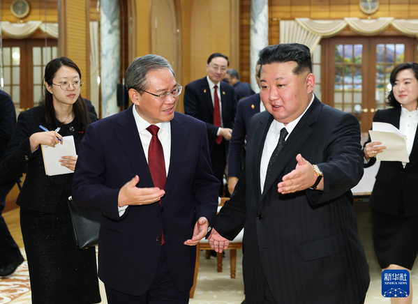 中国总理李强会见朝鲜领导人金正恩