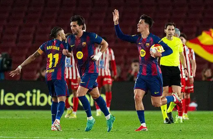 国王杯：巴萨3-0总比分3-4马竞 