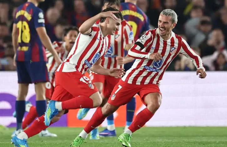 欧冠：马竞2-0胜十人巴萨