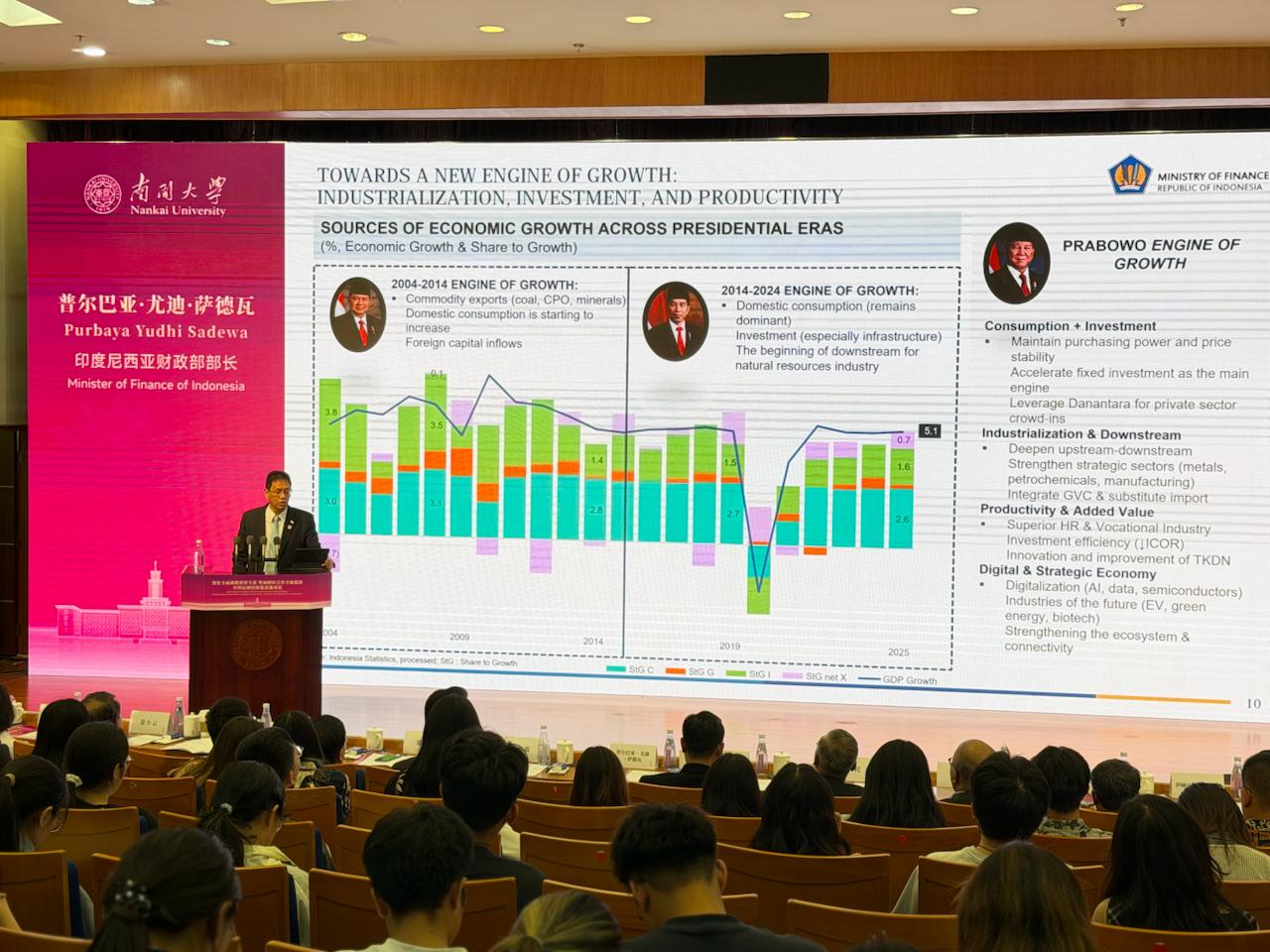 普尔巴亚在华阐述印尼经济发展战略